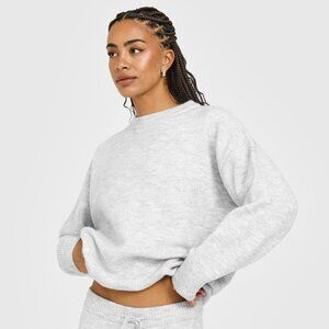 Oversized Knit Crew Neck Sweatshirt